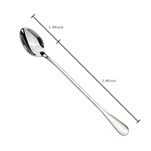 dhrbsx Long-Handled ice Tea Spoon, Cocktail stir Spoons, Stainless Steel Coffee Spoons, ice Cream Scoop Set of 8