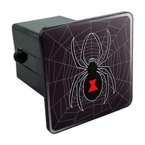 black widow spider on web tow trailer hitch cover plug insert 2"