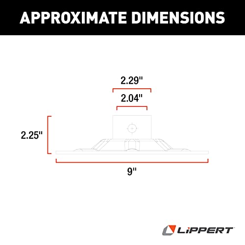 Lippert Hall Effect Ground Control 3.0 Rear Jack Footpad, 9" Diameter, Fits 2" I.D. Tube, Strong Black Powder-Coated Steel Construction, Easy Installation - 377962