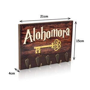 getDigital Alohomora Key Rack | Magical Home & Office Decor Key Holder with 5 Metal Hooks | Also Suitable as a Hanger for Clothes, Bags or Dog Leashes