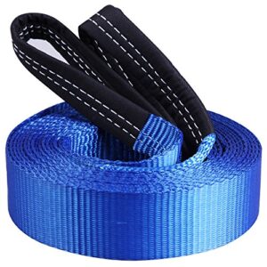 cartman 2" x 20' tow belt heavy duty 10,000lbs tow strap off road towing rope with reinforced loops for recovery vehicles