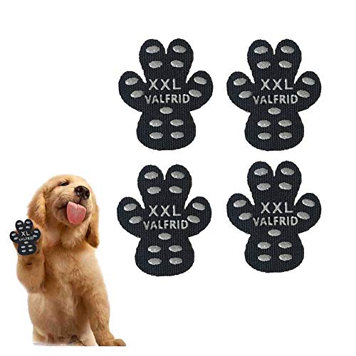 VALFRID Dog Paw Protector Anti-Slip Grips to Keeps Dogs from Slipping On Hardwood Floors,Disposable Self Adhesive Resistant Dog Shoes Booties Socks Replacemen XXL 24 Pieces