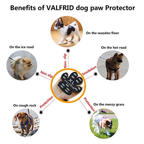 VALFRID Dog Paw Protector Anti-Slip Grips to Keeps Dogs from Slipping On Hardwood Floors,Disposable Self Adhesive Resistant Dog Shoes Booties Socks Replacemen XXL 24 Pieces