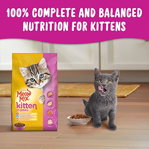 Meow Mix Kitten Li'L Nibbles Dry Cat Food, 3.15 Pound Bag (Pack of 4)