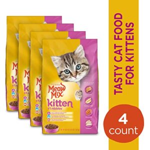 Meow Mix Kitten Li'L Nibbles Dry Cat Food, 3.15 Pound Bag (Pack of 4)