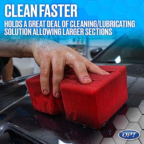 Optimum Big Red Sponge - Original BRS - Large Car Wash Sponge, Professional Car Detailing Sponge, Great for Use with Rinseless Car Wash and Traditional Car Wash Soap