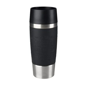 tefal travel mug, stainless steel, black, 0.36 l