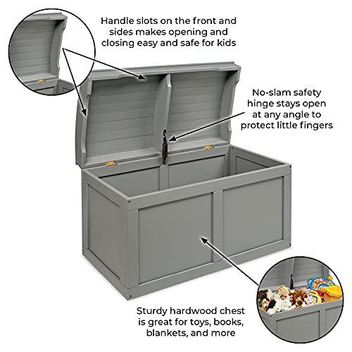 Hardwood Safety Hinge Barrel Top Toy Storage Chest