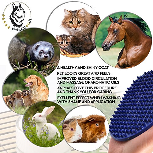 Dog Grooming Brush - Dog Bath Brush - Cat Grooming Brush - Dog Washing Brush - Rubber Dog Brush - Dog Hair Brush - Dog Shedding Brush - Pet Shampoo Brush for Dogs and Cats with Short or Long Hair