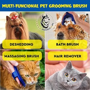 Dog Grooming Brush - Dog Bath Brush - Cat Grooming Brush - Dog Washing Brush - Rubber Dog Brush - Dog Hair Brush - Dog Shedding Brush - Pet Shampoo Brush for Dogs and Cats with Short or Long Hair