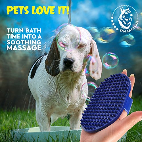 Dog Grooming Brush - Dog Bath Brush - Cat Grooming Brush - Dog Washing Brush - Rubber Dog Brush - Dog Hair Brush - Dog Shedding Brush - Pet Shampoo Brush for Dogs and Cats with Short or Long Hair