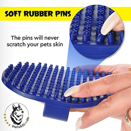 Dog Grooming Brush - Dog Bath Brush - Cat Grooming Brush - Dog Washing Brush - Rubber Dog Brush - Dog Hair Brush - Dog Shedding Brush - Pet Shampoo Brush for Dogs and Cats with Short or Long Hair