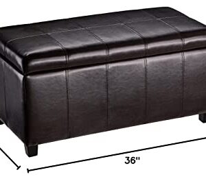 FIRST HILL FHW Marion Rectangular Storage Ottoman, Russet Brown