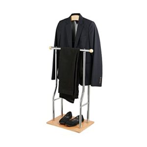 mind reader clothing valet rack suit stand, silver