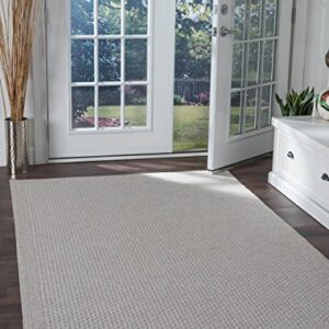 Largo Modern Solid Cream Rectangle Easy-Care Indoor/Outdoor Area Rug, 5' x 7'