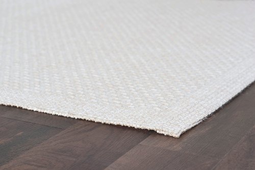 Largo Modern Solid Cream Rectangle Easy-Care Indoor/Outdoor Area Rug, 5' x 7'