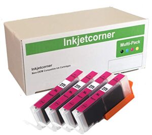 inkjetcorner compatible ink cartridge replacement for cli-271xl cli 271m for use with ts5020 ts6020 ts8020 ts9020 mg5720 mg5722 mg6820 mg6821 mg6822 mg7720 (magenta, 4-pack)