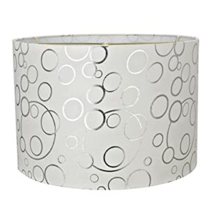 Aspen Creative 31163 Transitional Drum (Cylinder) Shaped Spider Construction Lamp Shade in White, 16" wide (16" x 16" x 11")