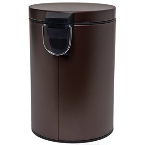 Rocky Mountain Goods Small Trash Can with Step Lid - 1.85 Gallon - Trash can for bathroom, bedroom, office - Heavy duty metal - Foot pedal opening - Removable inside pail with handle (Venetian Bronze)