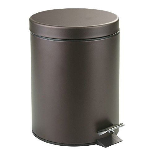 Rocky Mountain Goods Small Trash Can with Step Lid - 1.85 Gallon - Trash can for bathroom, bedroom, office - Heavy duty metal - Foot pedal opening - Removable inside pail with handle (Venetian Bronze)