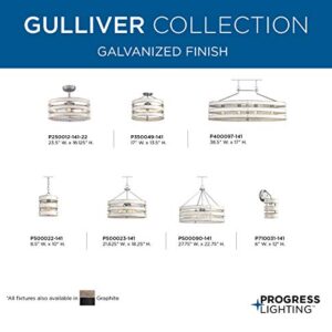 Progress Lighting Gulliver Collection 1-Light Antique Whitewashed Farmhouse Wall Sconce Light, Galvanized Finish