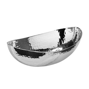 elegance oval bowl, 8", silver