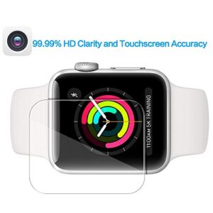 Tourist [3 Pack] Compatible for Apple Watch Tempered Glass Screen Protecto 38mm Series 3 / 2 / 1, 9H Hardness, Anti-scratch, Anti-fingerprint, Anti-bubble Easy Installation with Lifetime Replacements