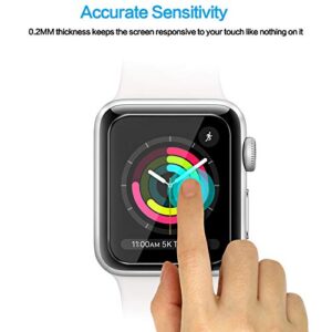 Tourist [3 Pack] Compatible for Apple Watch Tempered Glass Screen Protecto 38mm Series 3 / 2 / 1, 9H Hardness, Anti-scratch, Anti-fingerprint, Anti-bubble Easy Installation with Lifetime Replacements