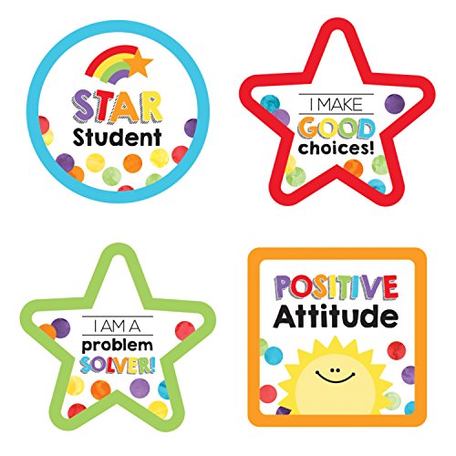 Carson Dellosa Celebrate Learning Motivational Sticker Pack, 72 Colorful, Inspirational Stickers for School Supplies, Reward Stickers, and Incentive Chart, Positive Affirmation Stickers (6 Sheets)