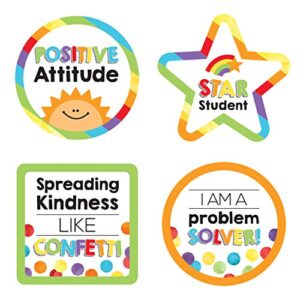 Carson Dellosa Celebrate Learning Motivational Sticker Pack, 72 Colorful, Inspirational Stickers for School Supplies, Reward Stickers, and Incentive Chart, Positive Affirmation Stickers (6 Sheets)