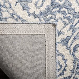 SAFAVIEH Blossom Collection 8' x 10' Blue/Ivory BLM106M Handmade Premium Wool Area Rug