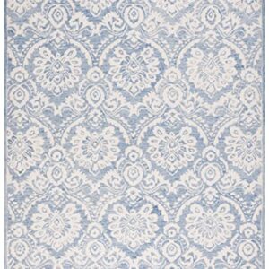 SAFAVIEH Blossom Collection 8' x 10' Blue/Ivory BLM106M Handmade Premium Wool Area Rug