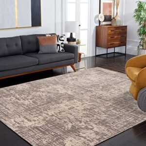 SAFAVIEH Meadow Collection 9' x 12' Grey MDW171F Modern Abstract Area Rug