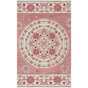 safavieh bellagio collection 5' x 8' red / beige blg601q handmade medallion premium wool area rug