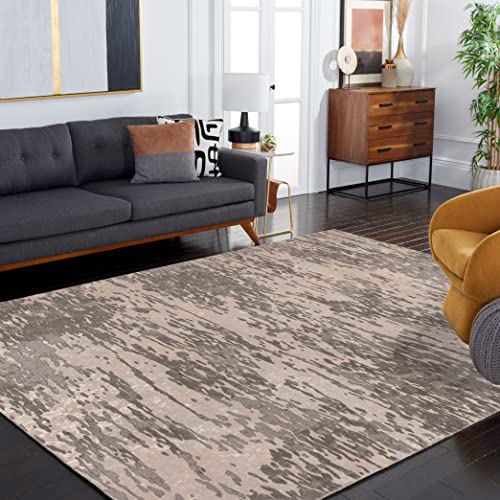 SAFAVIEH Meadow Collection 5'3" x 7'6" Grey MDW176F Modern Abstract Area Rug