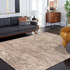 Safavieh Meadow Collection 5'3" x 7'6" Beige MDW170B Modern Abstract Area Rug