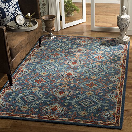 SAFAVIEH Heritage Collection 3' x 5' Blue/Multi HG422M Handmade Traditional Oriental Premium Wool Area Rug