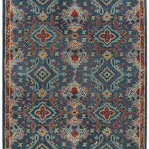 SAFAVIEH Heritage Collection 3' x 5' Blue/Multi HG422M Handmade Traditional Oriental Premium Wool Area Rug