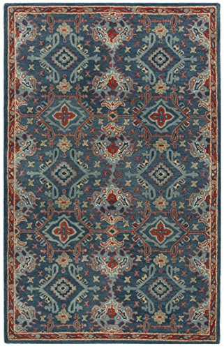 SAFAVIEH Heritage Collection 3' x 5' Blue/Multi HG422M Handmade Traditional Oriental Premium Wool Area Rug