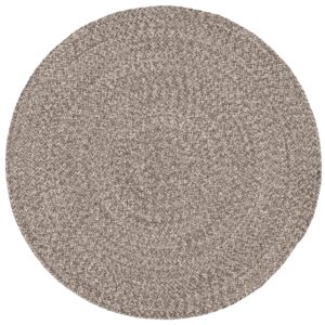 SAFAVIEH Braided Collection Area Rug - 3' Round, Ivory & Beige, Handmade Country Rustic Farmhouse Reversible Cotton, Ideal for High Traffic Areas in Living Room, Bedroom (BRD256B)