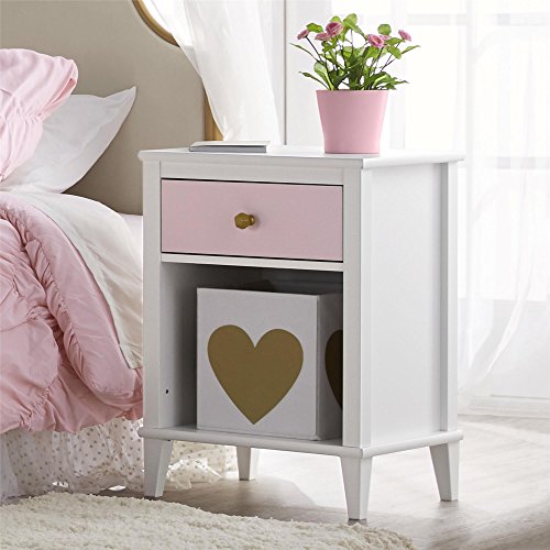 Little Seeds Monarch Hill Poppy Nightstand, White/Pink