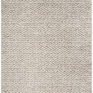 SAFAVIEH Hudson Shag Collection Area Rug - 9' x 12', Ivory & Grey, Chevron Design, Non-Shedding & Easy Care, 2-inch Thick Ideal for High Traffic Areas in Living Room, Bedroom (SGH330A)