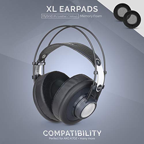 Brainwavz XL Hybrid Memory Foam Earpads for AKG 701 & Many Other Large Over The Ear Headphones - Sennheiser, JBL, Bayerdynamic, HifiMan, ATH, Philips, Fostex, Sony Ear Pads