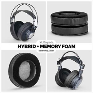 Brainwavz XL Hybrid Memory Foam Earpads for AKG 701 & Many Other Large Over The Ear Headphones - Sennheiser, JBL, Bayerdynamic, HifiMan, ATH, Philips, Fostex, Sony Ear Pads