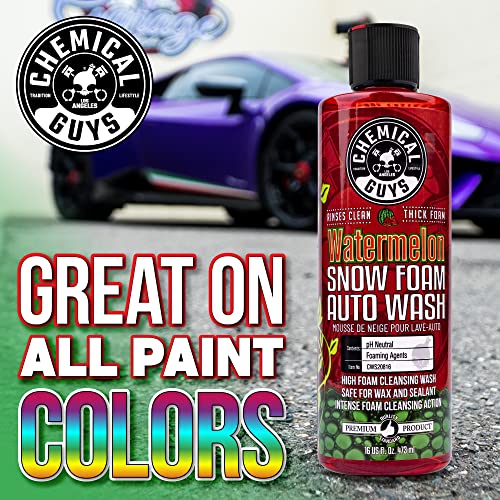 Chemical Guys CWS208 Watermelon Snow Foam Car Wash Soap (Works with Foam Cannons, Foam Guns or Bucket Washes) Safe for Cars, Trucks, Motorcycles, RVs & More, 128 fl oz (1 Gallon), Watermelon Scent