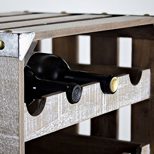 American Art Décor White Wood 12 Bottle Wine Rack Storage Crate