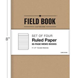 Elan Publishing Company Field Notebook / Journal - 5"x8" - Kraft - Lined Memo Book - Pack of 4