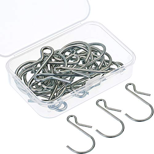 TOODOO Hanging Hooks S Shaped Metal Hooks Clip Hangers with Storage Box for Bathroom Bedroom Office (20)