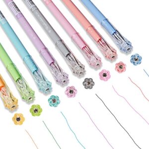 chosch flower diamond tip gel ink rollerball pens, extra fine point pen (0.5mm),8 colors, 8-count (8)