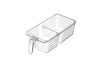 kitchencraft medium plastic fridge/cupboard organiser storage box, 15.5 x 31 x 9 cm (6" x 12" x 3.5") - transparent